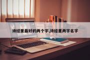 诗经里最好的两个字,诗经里两字名字